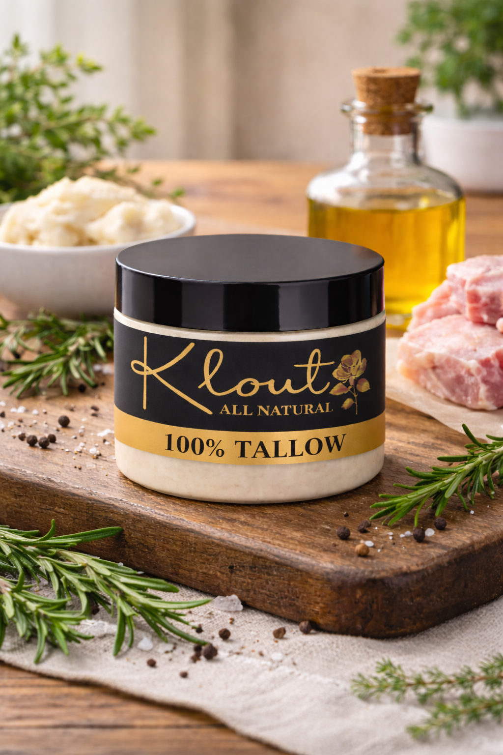 Klout Tallow Body Butter – 100% Tallow - Unscented (4 oz)